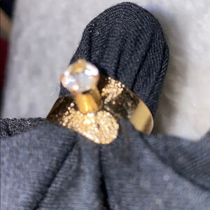 Vintage brush gold  tone statement ring